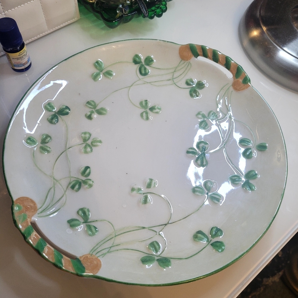 Belleek Shamrock Cake Plate